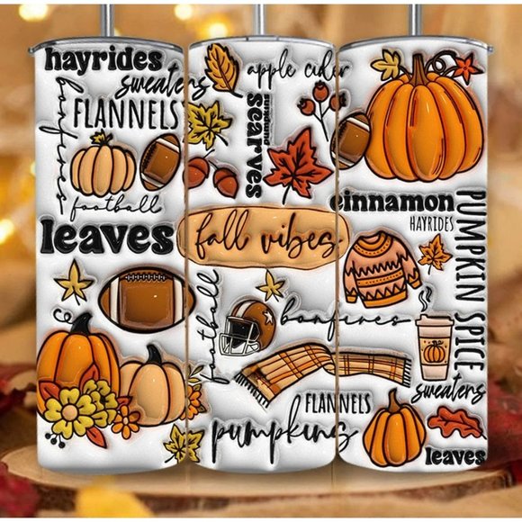 3D Flannels Pumpkins Bonfire Inflated Pumpkin Autumn Pumpkin Thankful Grateful B - Picture 1 of 2